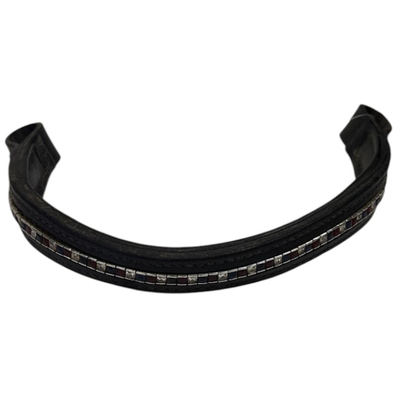 People On Horses Browband in Black/Red/Blue/White