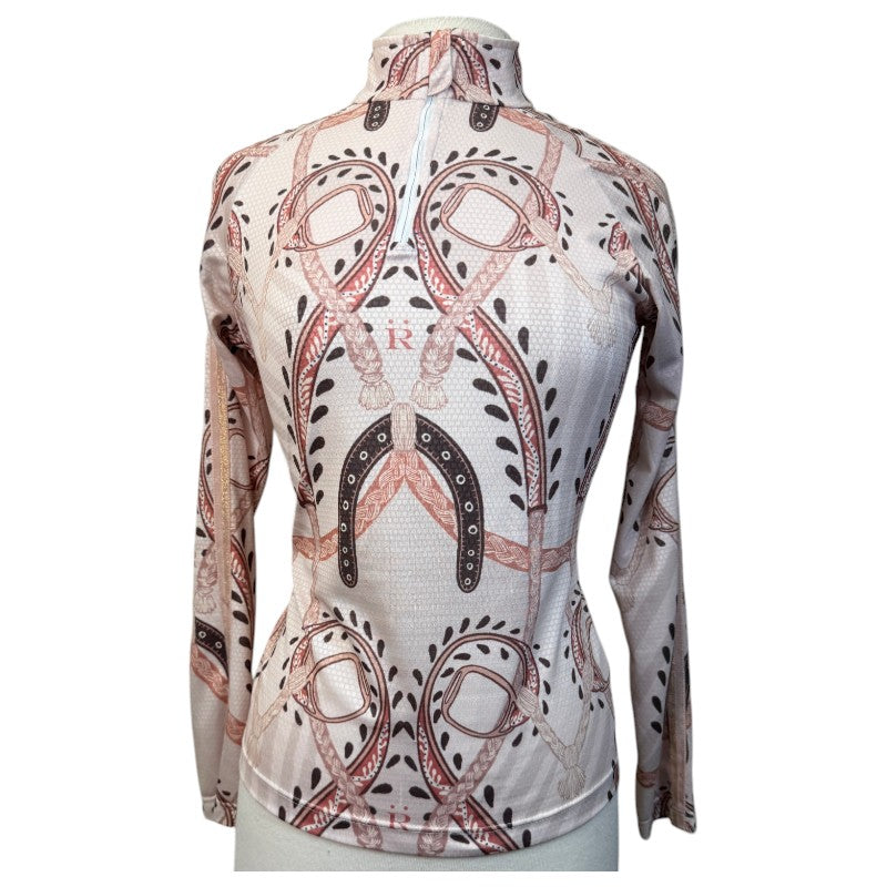 Rönner Aspen Zip Shirt in White/Pink Tack