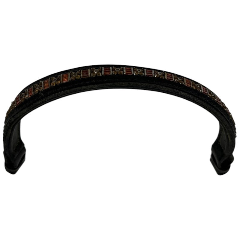 People On Horses Browband in Black/Orange