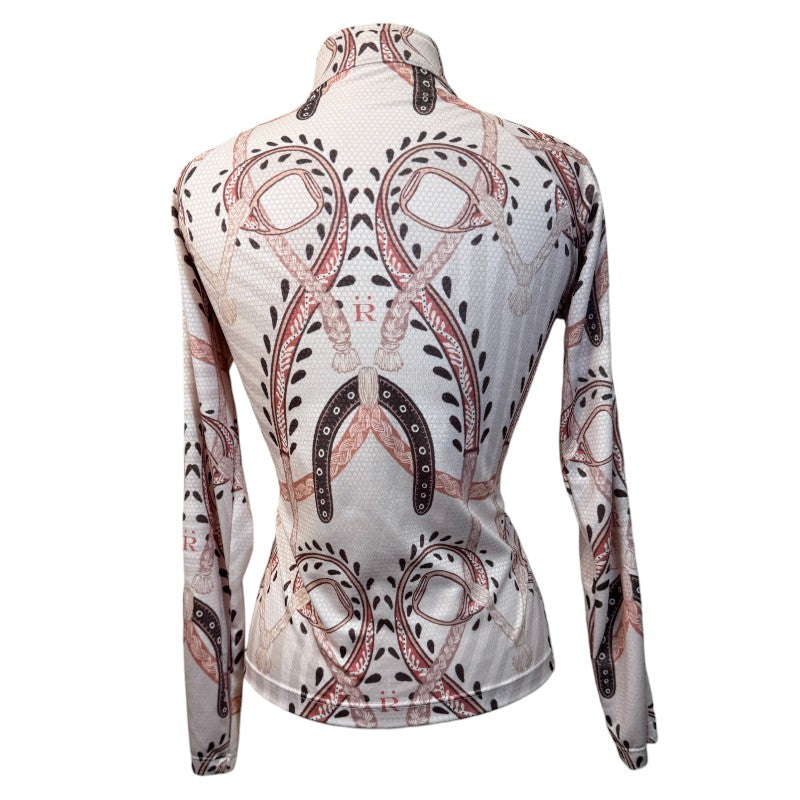 Rönner Aspen Zip Shirt in White/Pink Tack