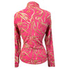 Ibkul Solid Long Sleeve Mock Neck Top in Red Tack