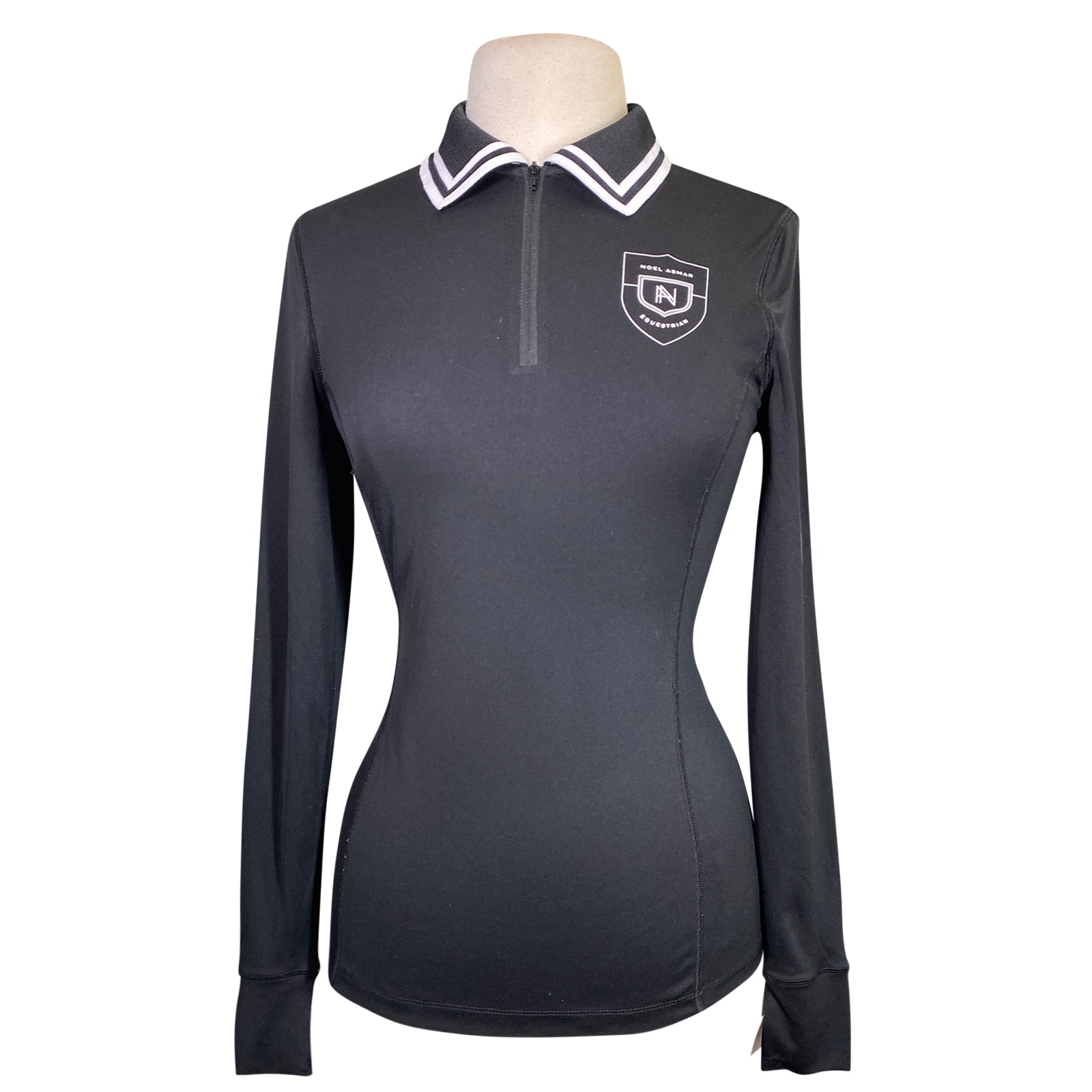 Asmar Equestrian 'Flora' Longsleeve Polo in Black