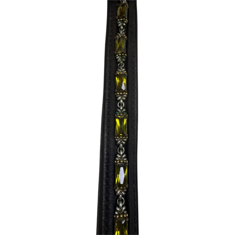 People On Horses Browband in Black/Yellow