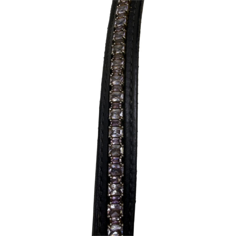 People On Horses Browband in Black/White/Pink 