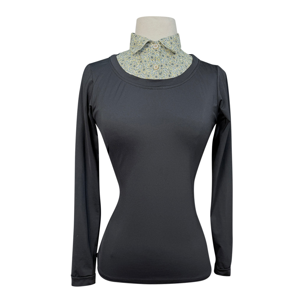 CALLIDAE The Practice Shirt in Black/Sage Sunflowers