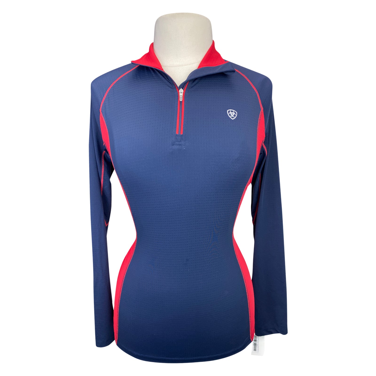 Ariat TEK Heat Series Long Sleeve Shirt in Navy/Red - Women's Large