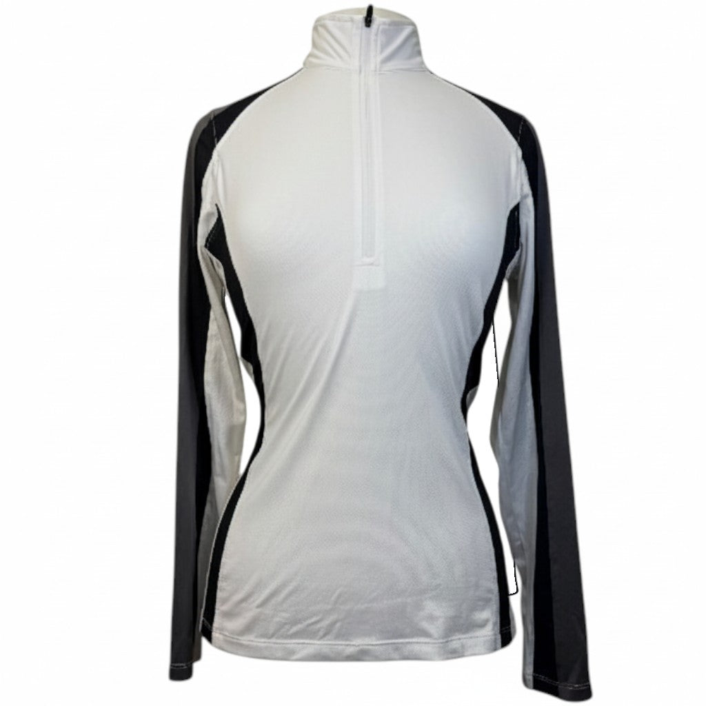 Kerrits Ice Fill Long Sleeve Shirt in White/Black