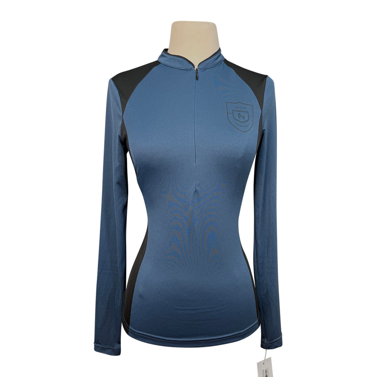 Asmar Equestrian Zip-Up Training Shirt in Navy/Black