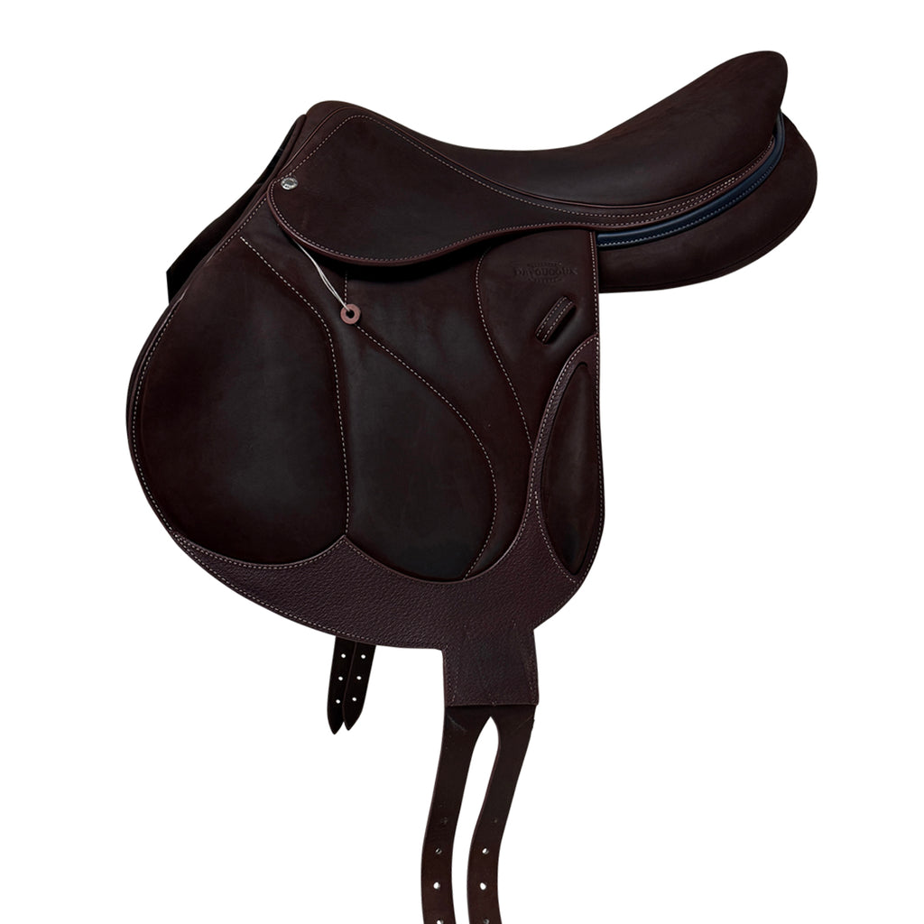 Devoucoux 2023 'Chiberta O' Monoflap Saddle in Brown/Navy