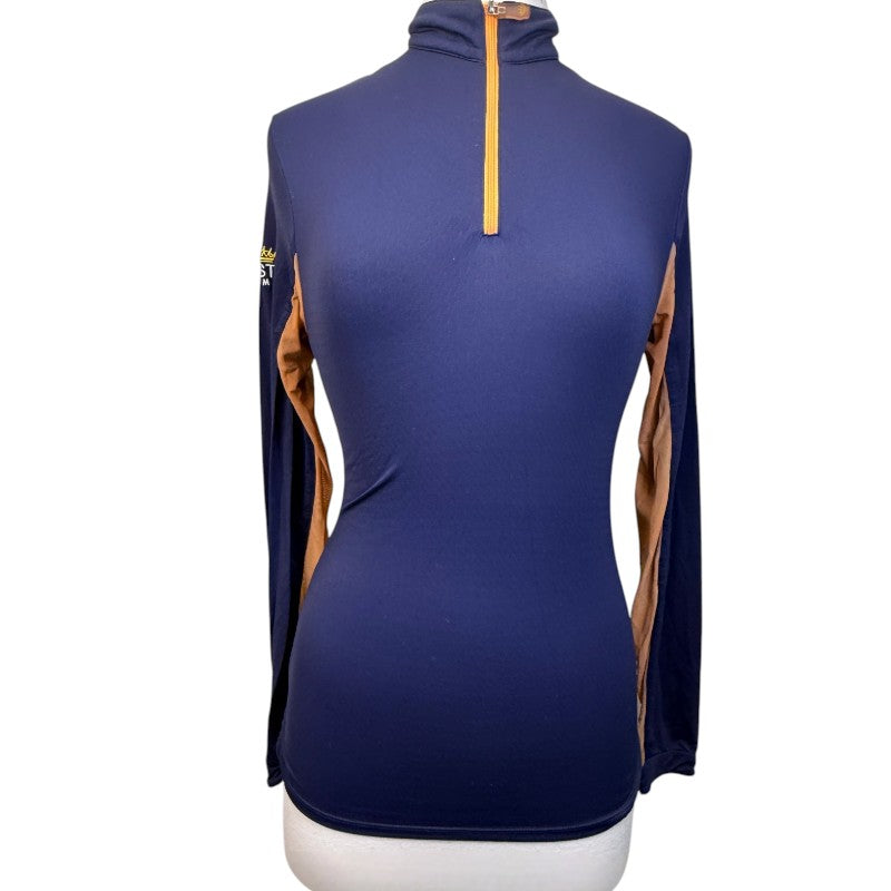 Kastel Signature Long Sleeve Shirt in Navy/Orange 