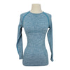 TKEQ The 'Kennedy' Seamless Long Sleeve in Heather Turquoise