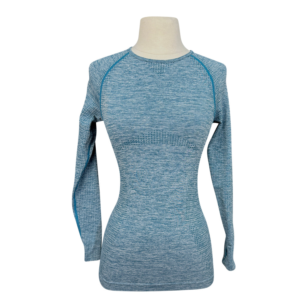 TKEQ The 'Kennedy' Seamless Long Sleeve in Heather Turquoise