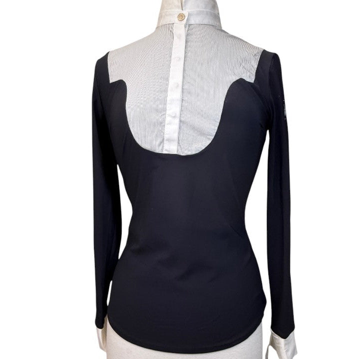 Vestrum 'Tarres' Long Sleeve Show Shirt in Black/White Stripe