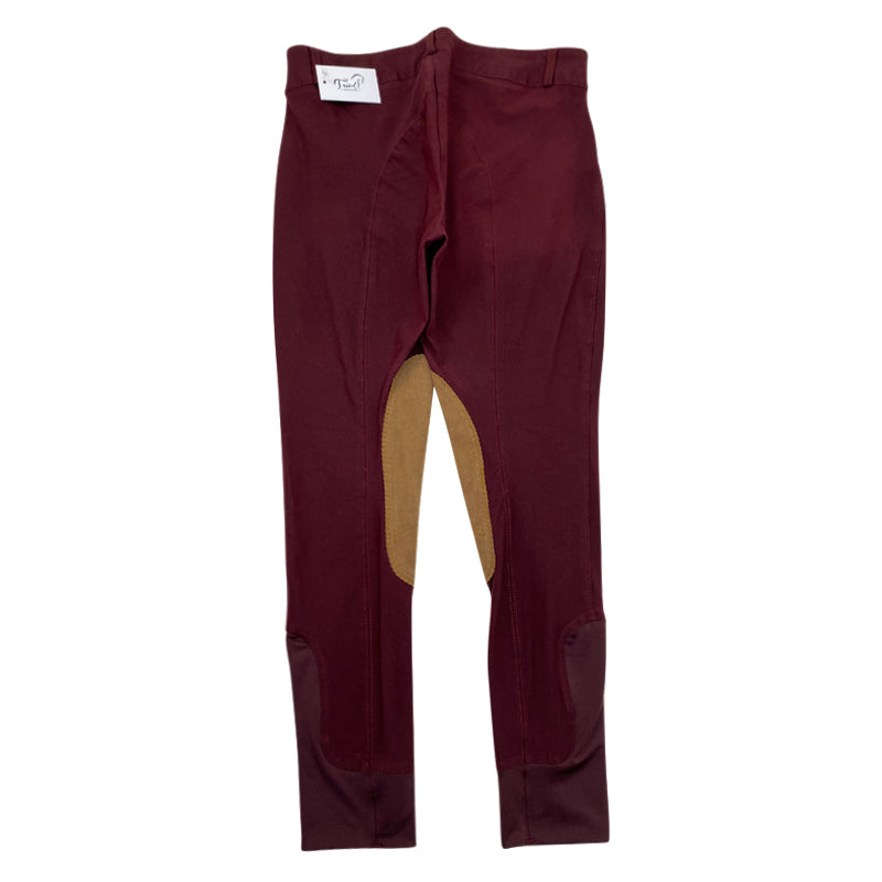 Back of Elation Platinum 'Chelsea' Breeches in Burgundy/Tan