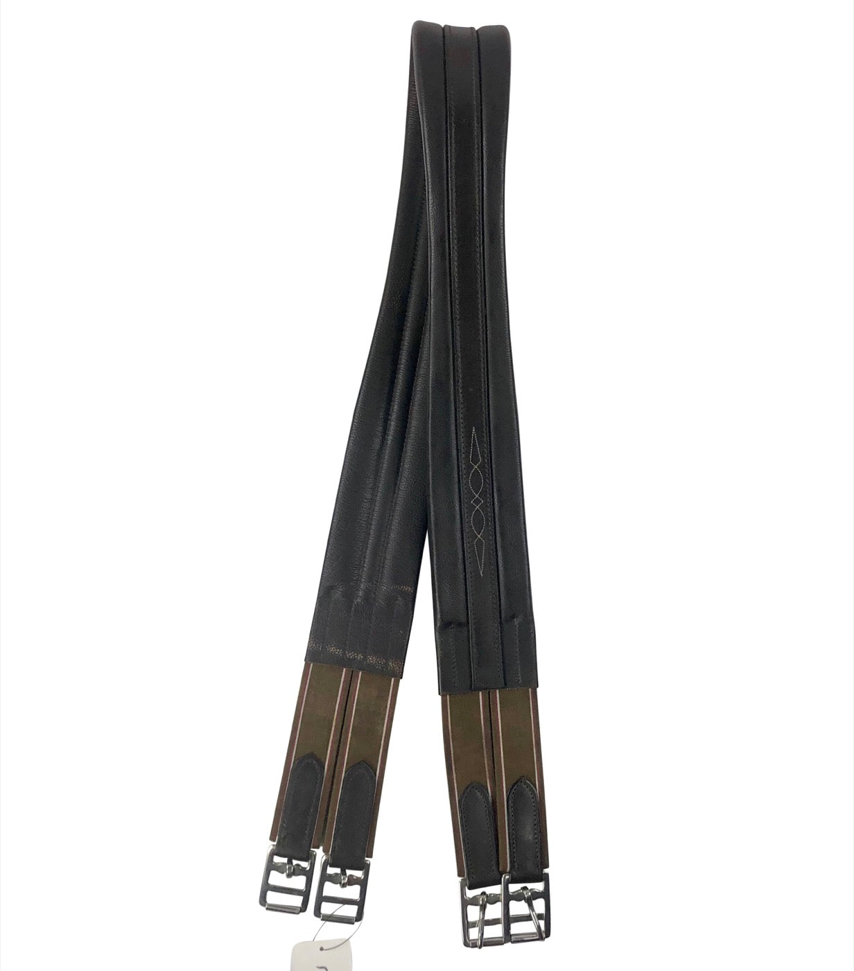 Bobby's Fairhaven Fancy Double Elastic Girth in Chocolate - 40"