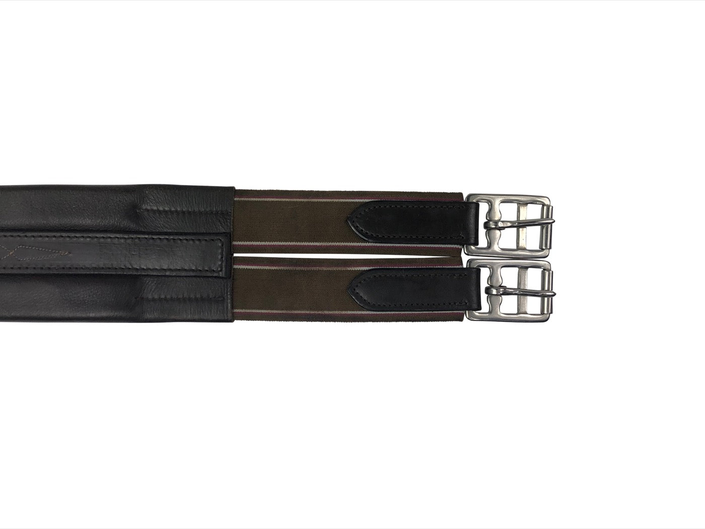 Bobby's Fairhaven Fancy Double Elastic Girth in Chocolate - 40"