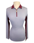 Front of Kastel 'Charlotte' Sun Shirt in Grey/Burgundy - Women's Small