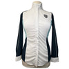 Asmar Equestrian Mesh Long Sleeve Show Shirt in White/Teal 