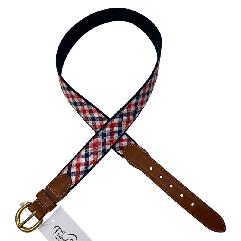 Full view of Canvas Belt in Red/White/Blue Gingham