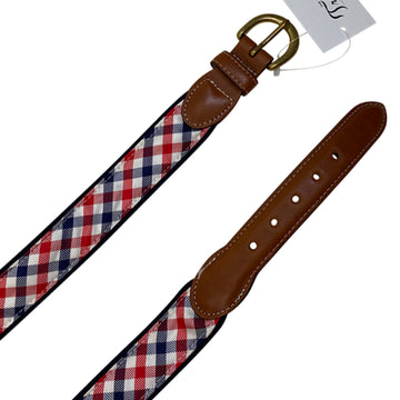 Canvas Belt in Red/White/Blue Gingham