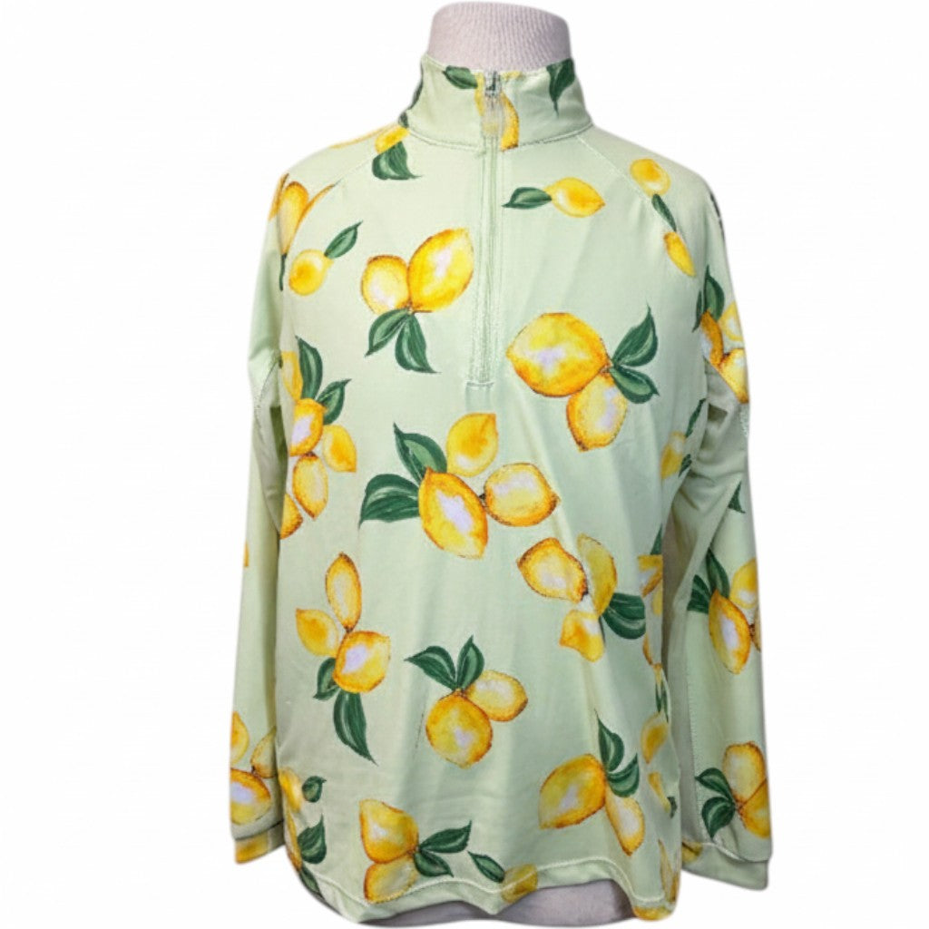Kastel Kids Signature Long Sleeve Sun Shirt in Lemon Lime/Cream