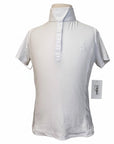 Romfh Chill Factor Short Sleeve Show Shirt in White/Blue Swirls