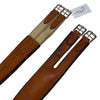 Close up of Fancy Stitched Overlay Girth  in Light Chestnut