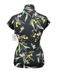 Kastel Charlotte Signature Short Sleeve Shirt in Black/Spring Leaves