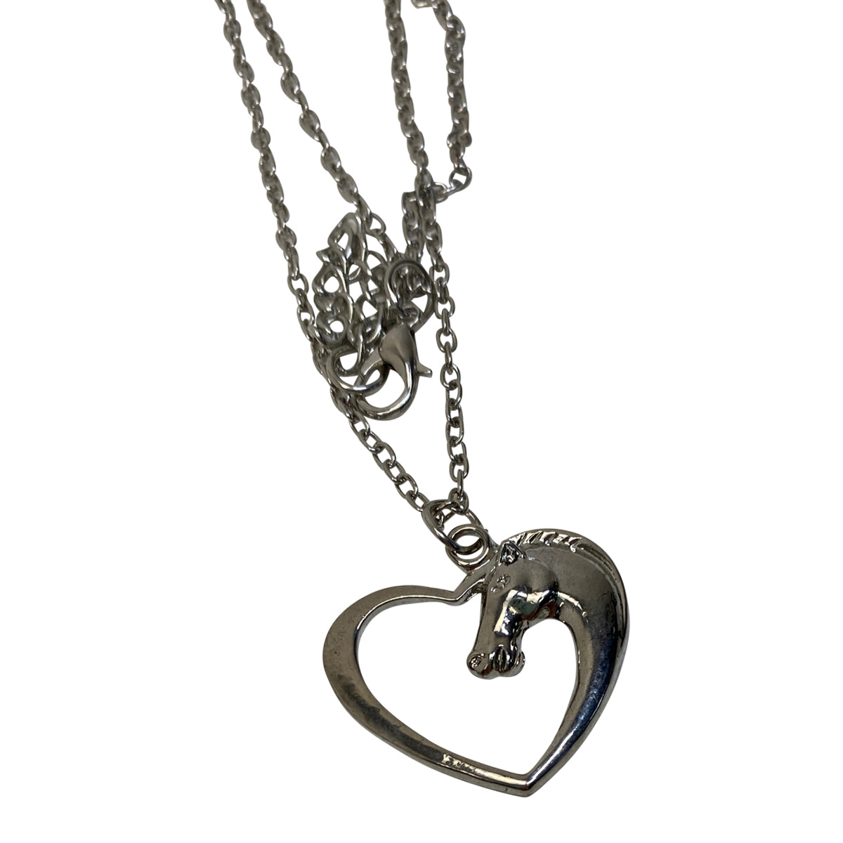 Luvalti Horse Heart Necklace in Silver