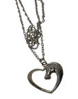 Luvalti Horse Heart Necklace in Silver