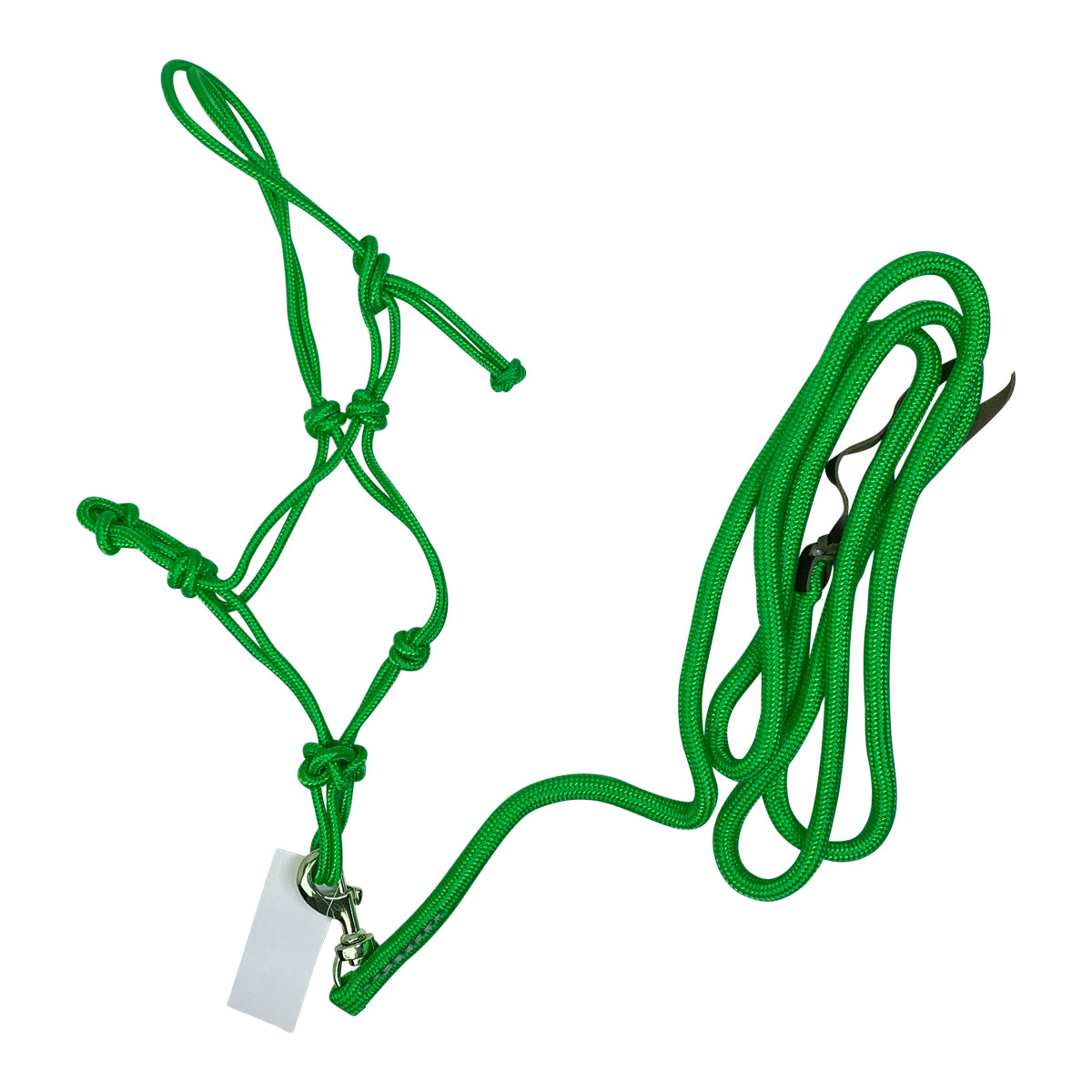 4-Knot Rope Halter W/Lead Rope in Lime Green