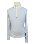 For Horses 'Toby' Boys Long Sleeve Show Shirt in Light Blue