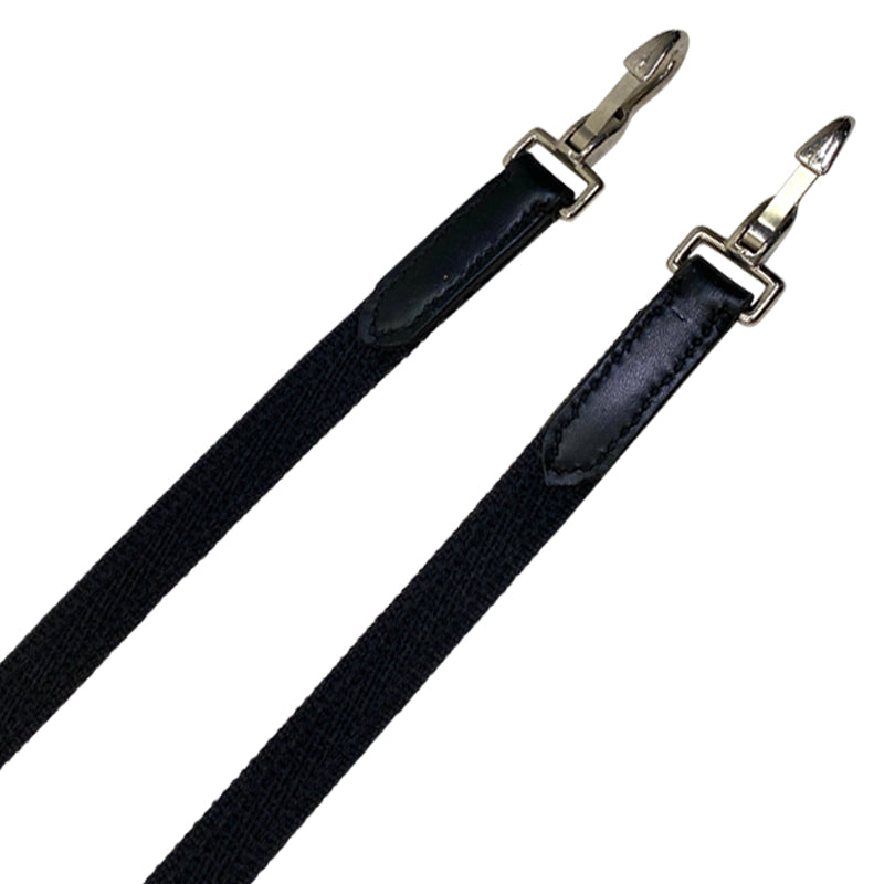 Close up of Cotton Web Draw Reins  in Black