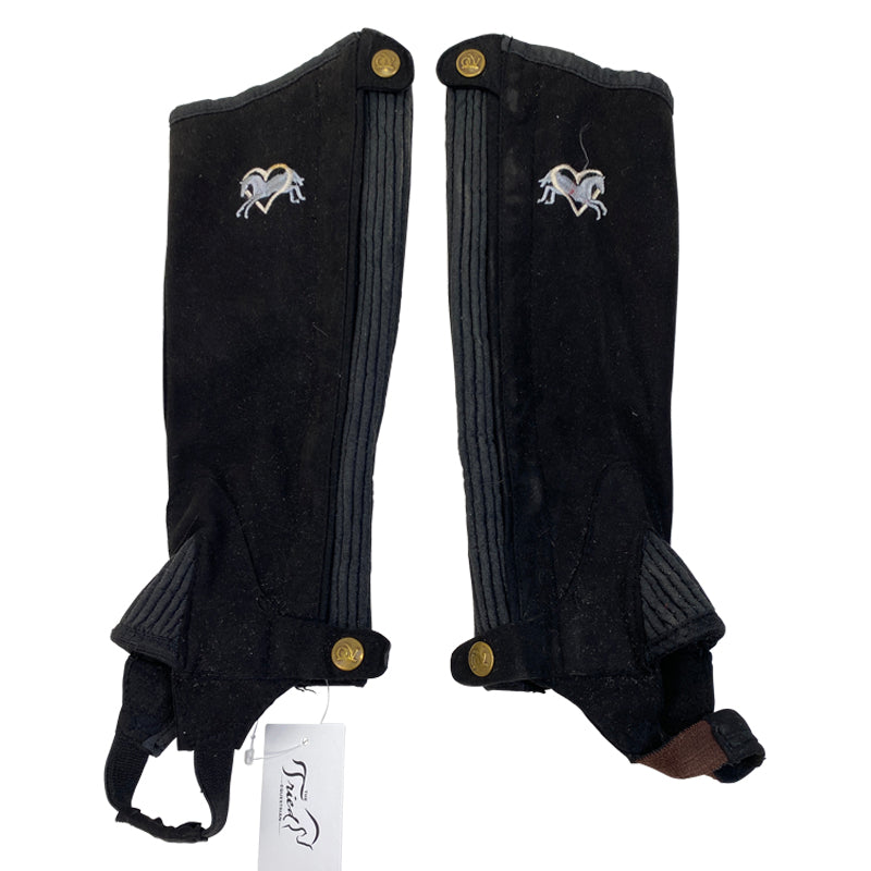 Ovation Ribbed Suede Half Chaps in Black