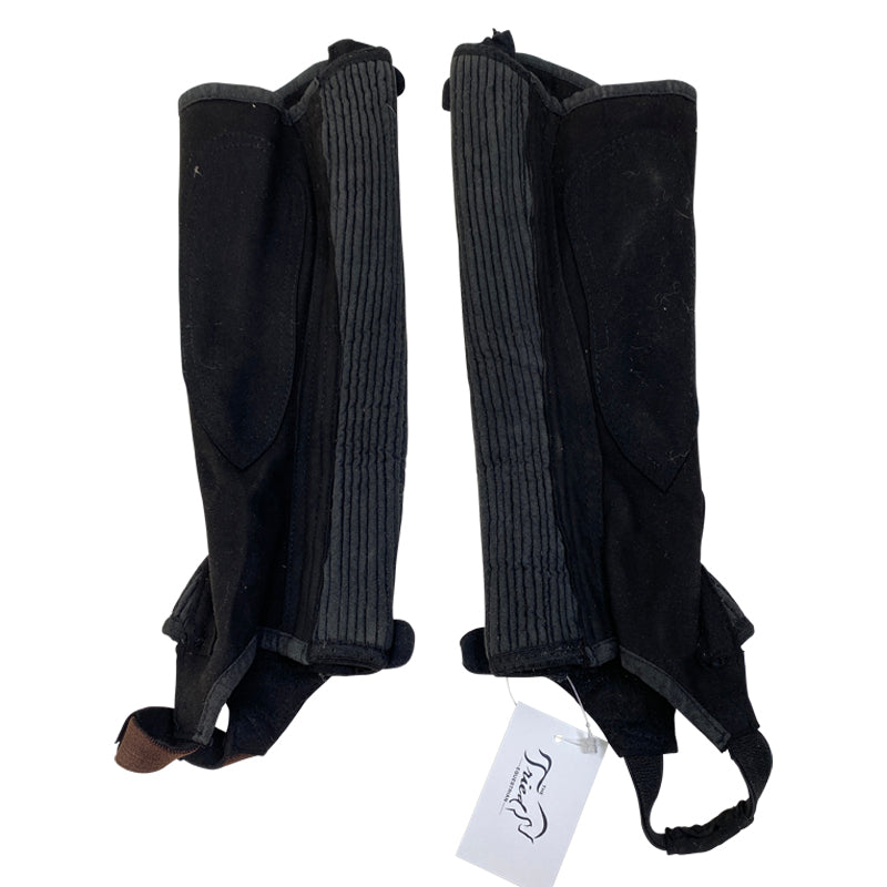 Inside of Ovation Ribbed Suede Half Chaps in Black