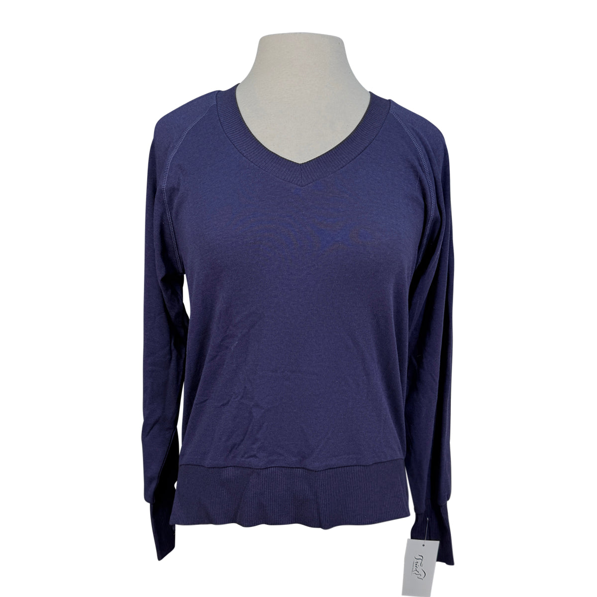 Hannah Childs 'Asher' Bamboo V Neck Sweatshirt in Navy