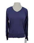 Hannah Childs 'Asher' Bamboo V Neck Sweatshirt in Navy