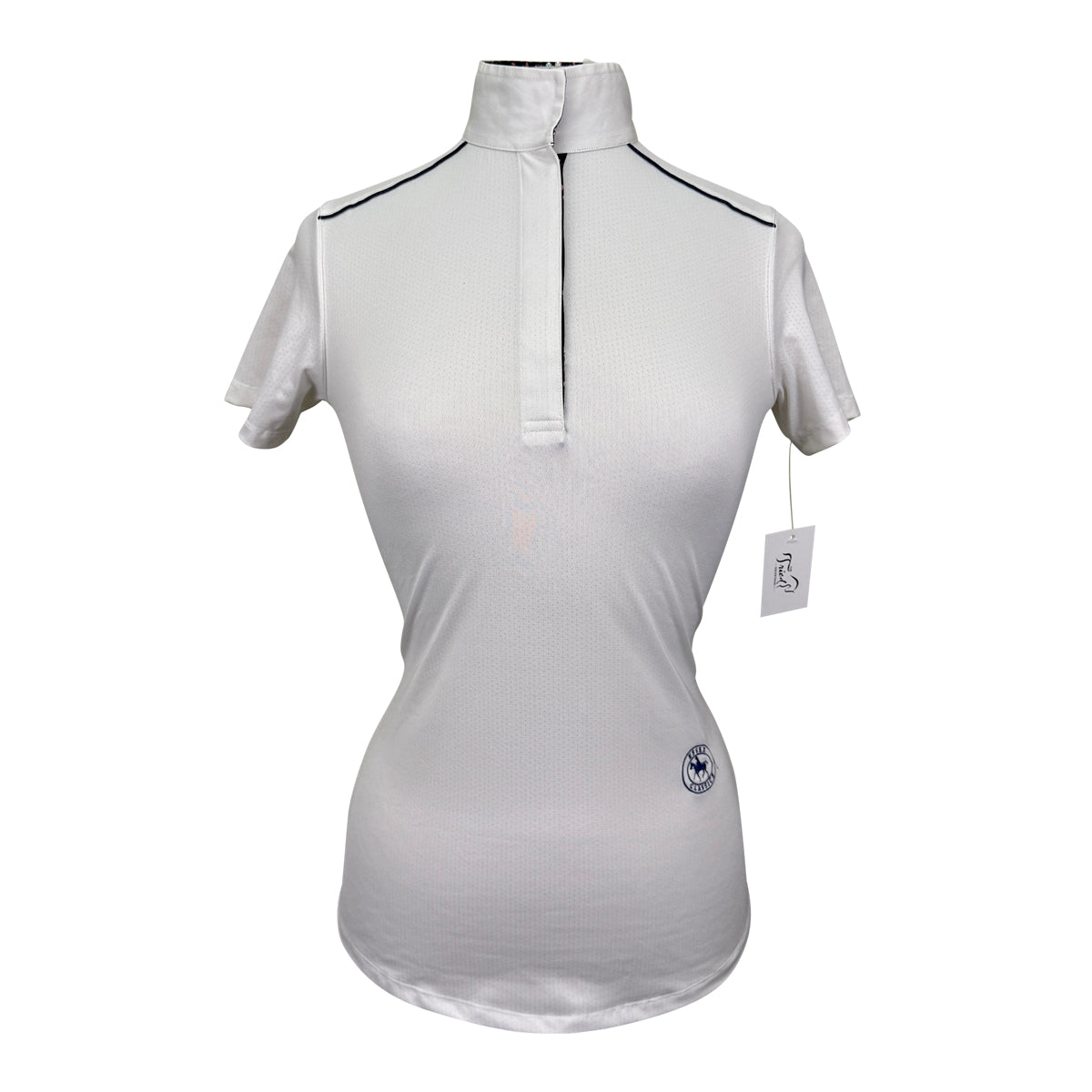 Essex Classics S/S Talent Yarn Show Shirt in White/Seahorses