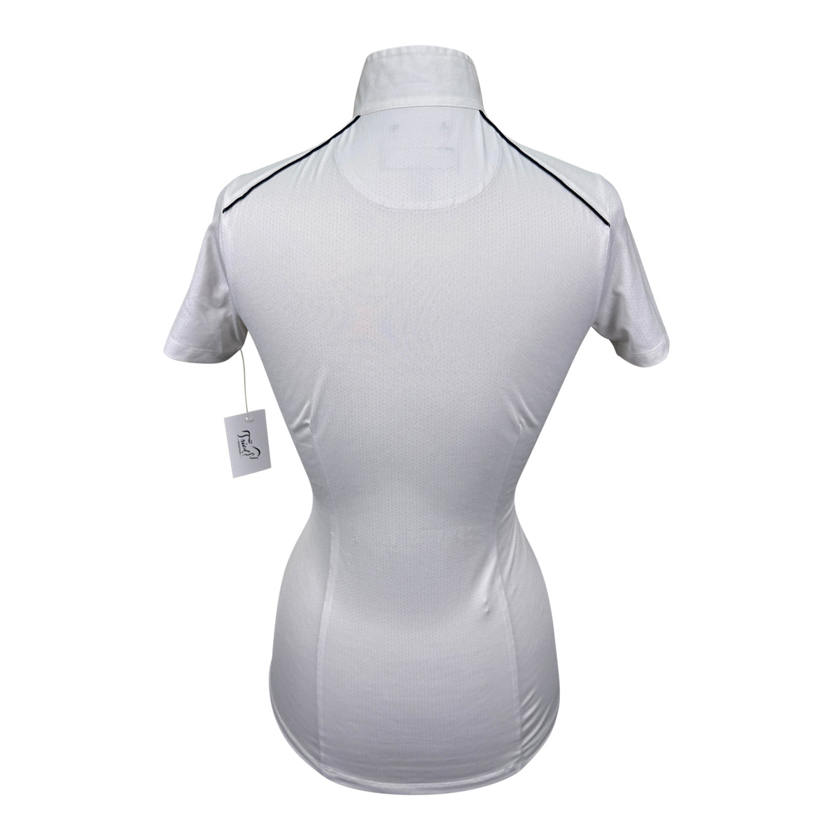 Essex Classics S/S Talent Yarn Show Shirt in White/Seahorses