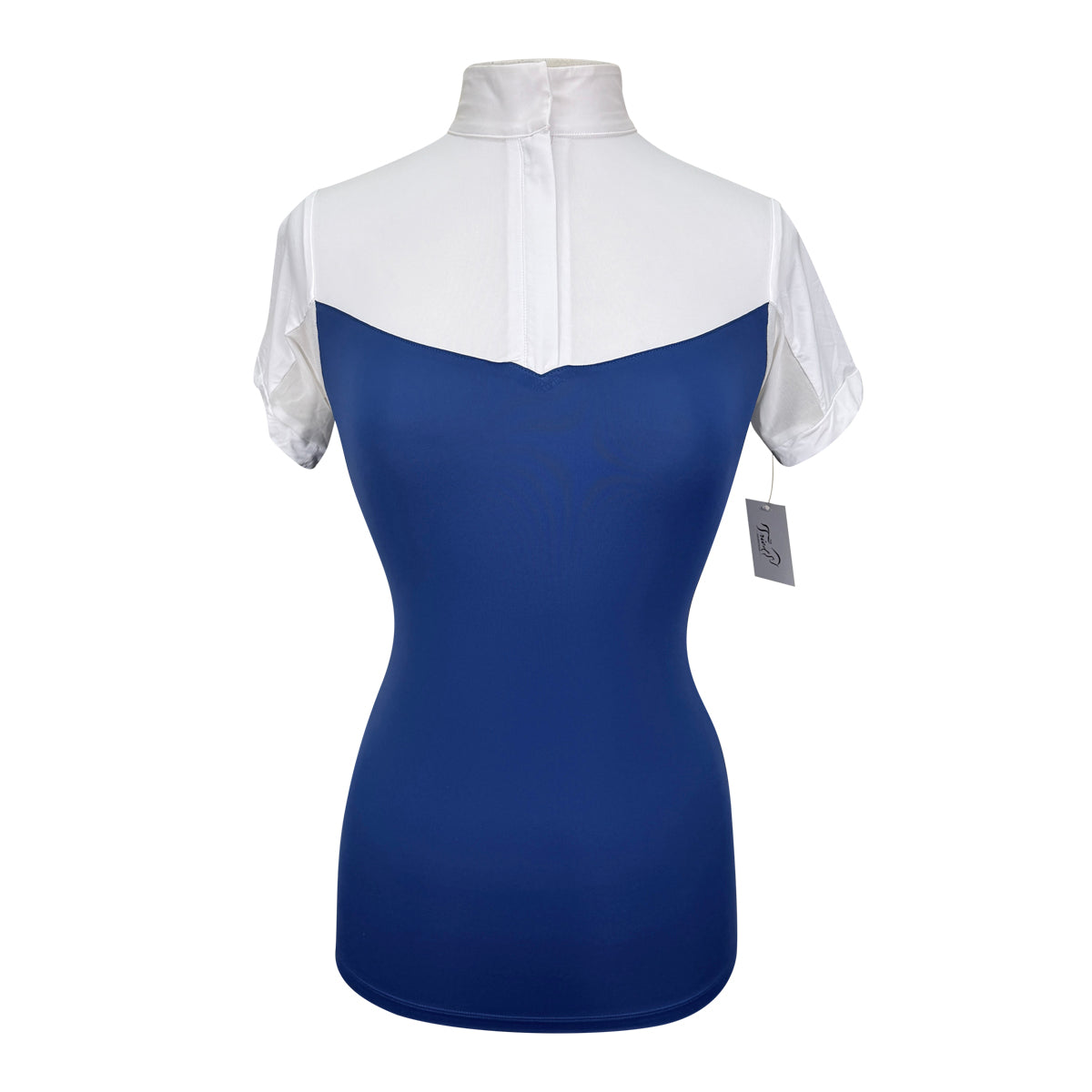 Dapplebay  1/4 Zip SS Show Shirt in Blue/White