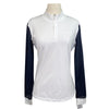 Horze 'Maya' Show Shirt in White/Black Sleeves - Women's US 12