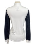 Horze 'Maya' Show Shirt in White/Black Sleeves - Women's US 12
