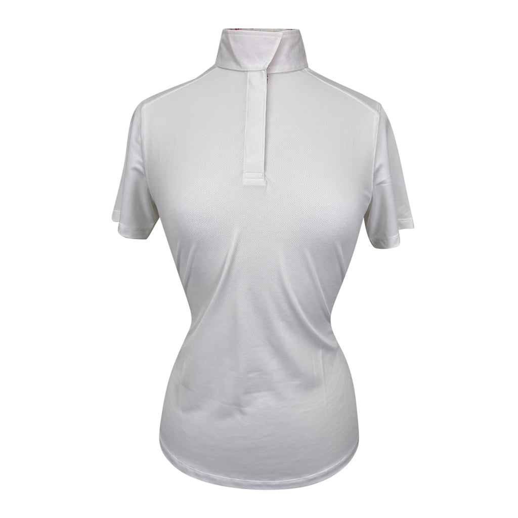 Dover Saddlery Show Shirt in White/Flamingo
