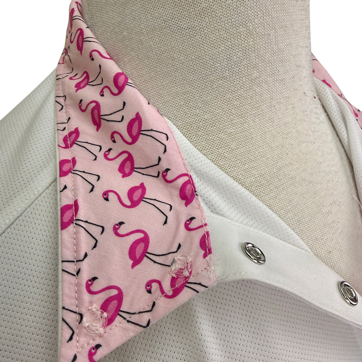 Dover Saddlery Show Shirt in White/Flamingo