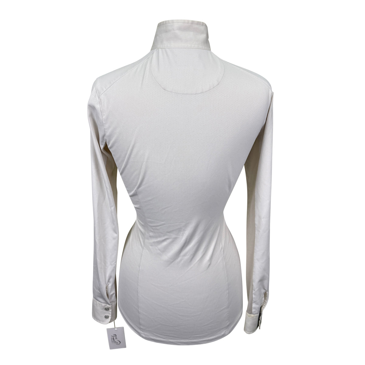 Essex Classics Talent Yarn Long Sleeve Show Shirt in White/Knights Horses