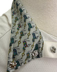Essex Classics Talent Yarn Long Sleeve Show Shirt in White/Knights Horses