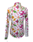 SanSoleil Polo Style Sunshirt in Pink Floral 