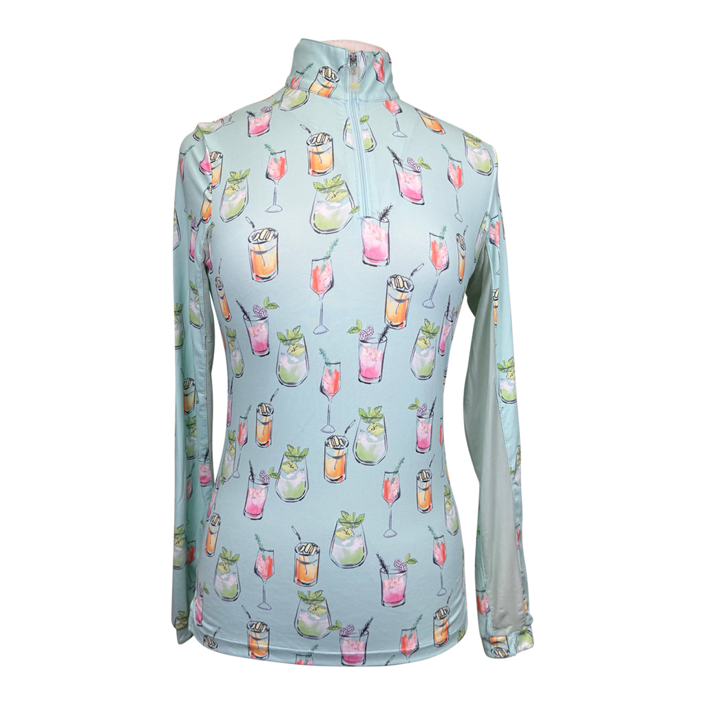 Kastel Long Sleeve 1/4 Zip in Teal Cocktails