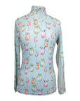 Kastel Long Sleeve 1/4 Zip in Teal Cocktails