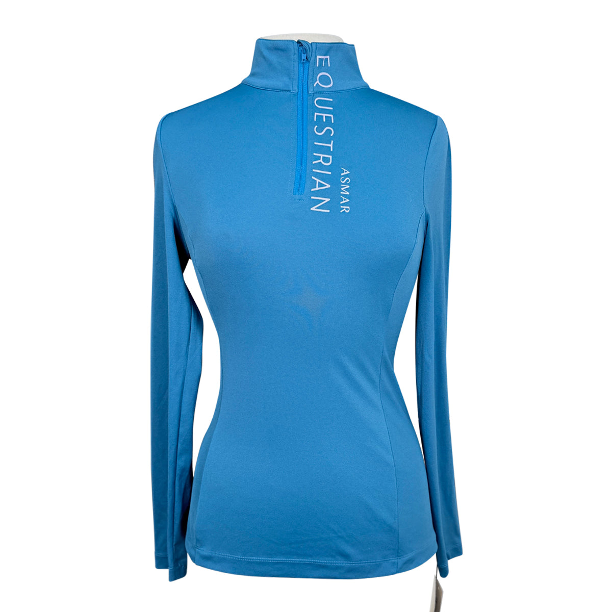 Asmar Equestrian 1/2 Zip Long Sleeve Shirt in Light Blue